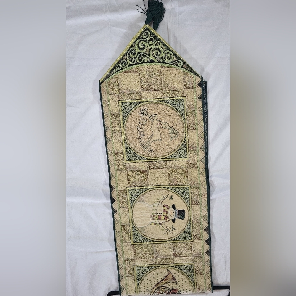 Tapestry Christmas Table Runner With gold Sparkles - Picture 3 of 13